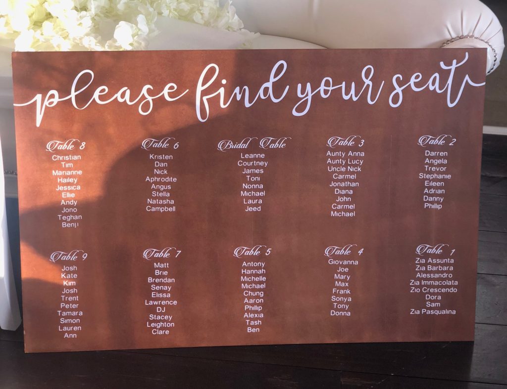 Custom seating chart - Made to order